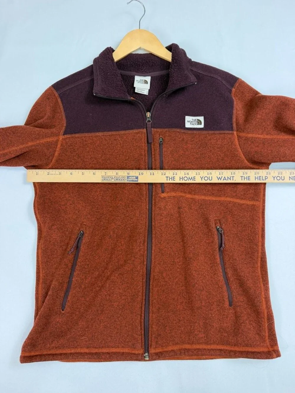 The North‎ Face Gordon Lyons Full Zip Sweater Fleece Jacket Mens M Orange Brown